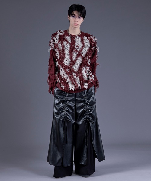 Ellno Loset（エルノロゼット）の「ゴウヒレイヤードドロストワイドパンツ（その他パンツ・メンズ・ブラック・X-SMALL/SMALL/MEDIUM/LARGE）」の5枚目の写真