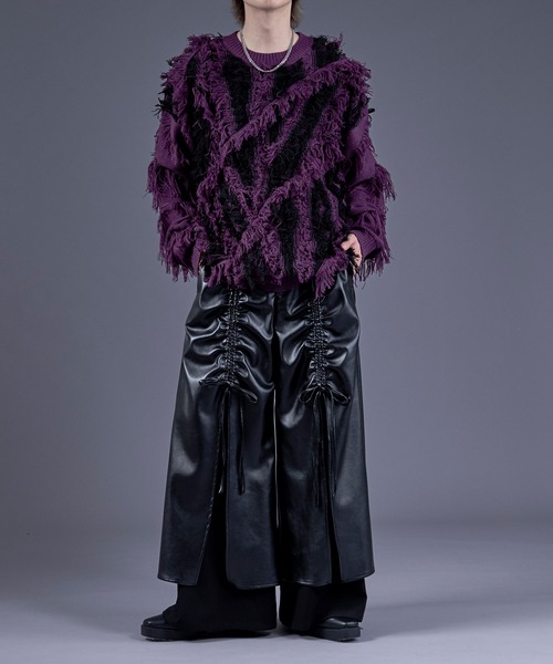 Ellno Loset（エルノロゼット）の「ゴウヒレイヤードドロストワイドパンツ（その他パンツ・メンズ・ブラック・X-SMALL/SMALL/MEDIUM/LARGE）」の11枚目の写真