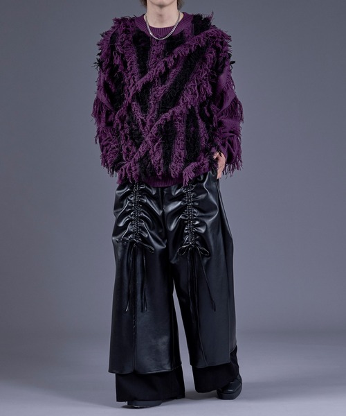Ellno Loset（エルノロゼット）の「ゴウヒレイヤードドロストワイドパンツ（その他パンツ・メンズ・ブラック・X-SMALL/SMALL/MEDIUM/LARGE）」の12枚目の写真