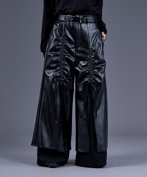 Ellno Loset（エルノロゼット）の「ゴウヒレイヤードドロストワイドパンツ（その他パンツ・メンズ・ブラック・X-SMALL/SMALL/MEDIUM/LARGE）」の13枚目の写真
