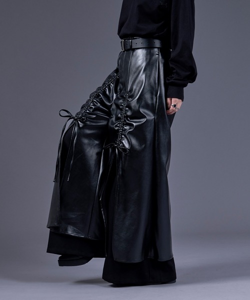 Ellno Loset（エルノロゼット）の「ゴウヒレイヤードドロストワイドパンツ（その他パンツ・メンズ・ブラック・X-SMALL/SMALL/MEDIUM/LARGE）」の16枚目の写真