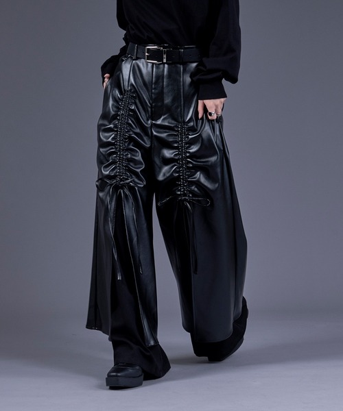 Ellno Loset（エルノロゼット）の「ゴウヒレイヤードドロストワイドパンツ（その他パンツ・メンズ・ブラック・X-SMALL/SMALL/MEDIUM/LARGE）」の15枚目の写真