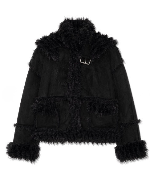 UGLY SHADOW(アグリーシャドウ)の「【Uglyshadow】REVERSIBLE SHEARLING JACKET / 【アグリーシャドウ】リバーシブルシャーリングジャケット(ブルゾン・レディース・グレー/ブラック・ONE SIZE)」の11枚目の写真