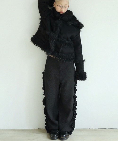 UGLY SHADOW(アグリーシャドウ)の「【Uglyshadow】REVERSIBLE SHEARLING JACKET / 【アグリーシャドウ】リバーシブルシャーリングジャケット(ブルゾン・レディース・グレー/ブラック・ONE SIZE)」の8枚目の写真