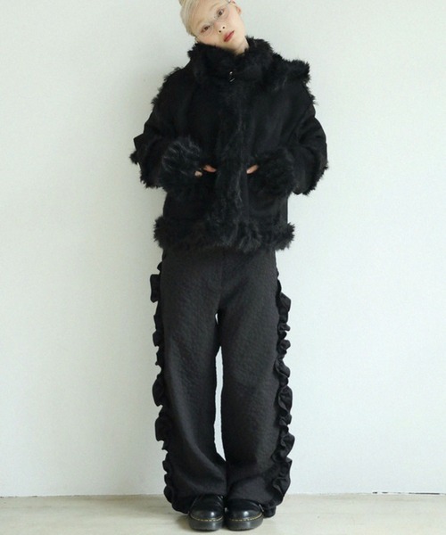 UGLY SHADOW(アグリーシャドウ)の「【Uglyshadow】REVERSIBLE SHEARLING JACKET / 【アグリーシャドウ】リバーシブルシャーリングジャケット(ブルゾン・レディース・グレー/ブラック・ONE SIZE)」の7枚目の写真