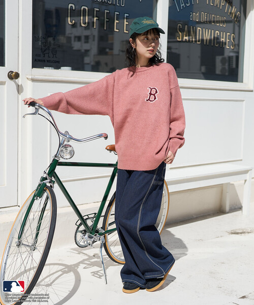 FREAK'S STORE(フリークスストア)の「MLB/エムエルビー MLB ジャカードロゴニット(ニット/セーター・レディース・オフホワイト/ライトグレー/ピンク/ネイビー/ブラウン・FREE/フリ-)」の10枚目の写真