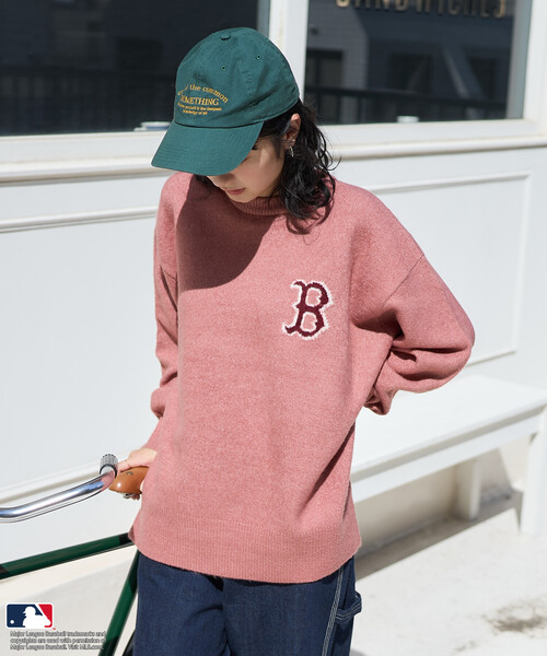 FREAK'S STORE(フリークスストア)の「MLB/エムエルビー MLB ジャカードロゴニット(ニット/セーター・レディース・オフホワイト/ライトグレー/ピンク/ネイビー/ブラウン・FREE/フリ-)」の18枚目の写真