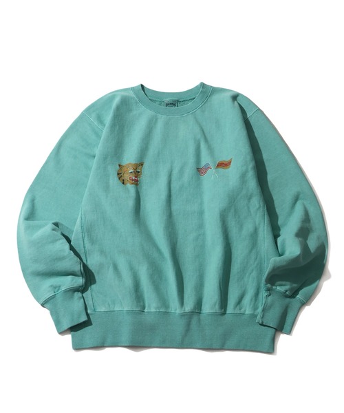 HOUSTON(ヒューストン)の「【HOUSTON/ヒューストン】 PIGMENT R/W SWEAT SHIRT (VIETNAM TIGER) / ピグメント リバース スウェット(スウェット・メンズ・ミント/サーモンピンク/ブルー/ブラック・M/L/XL)」の7枚目の写真