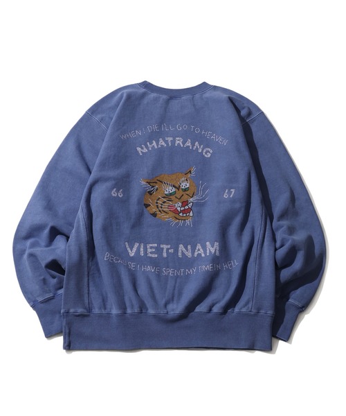 HOUSTON(ヒューストン)の「【HOUSTON/ヒューストン】 PIGMENT R/W SWEAT SHIRT (VIETNAM TIGER) / ピグメント リバース スウェット(スウェット・メンズ・ミント/サーモンピンク/ブルー/ブラック・M/L/XL)」の10枚目の写真