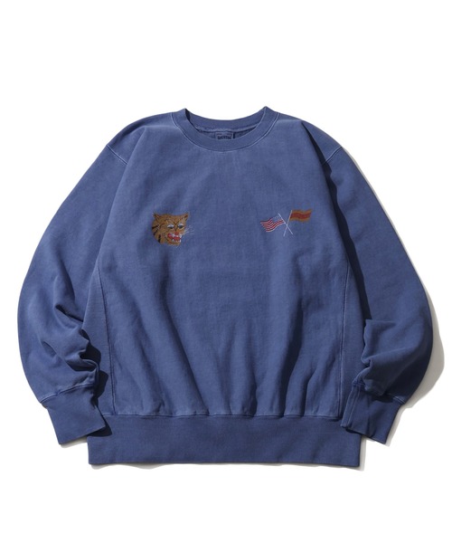 HOUSTON(ヒューストン)の「【HOUSTON/ヒューストン】 PIGMENT R/W SWEAT SHIRT (VIETNAM TIGER) / ピグメント リバース スウェット(スウェット・メンズ・ミント/サーモンピンク/ブルー/ブラック・M/L/XL)」の9枚目の写真