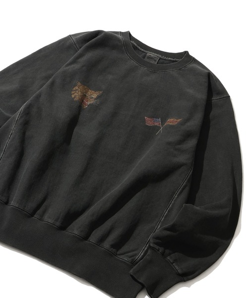 HOUSTON(ヒューストン)の「【HOUSTON/ヒューストン】 PIGMENT R/W SWEAT SHIRT (VIETNAM TIGER) / ピグメント リバース スウェット(スウェット・メンズ・ミント/サーモンピンク/ブルー/ブラック・M/L/XL)」の11枚目の写真