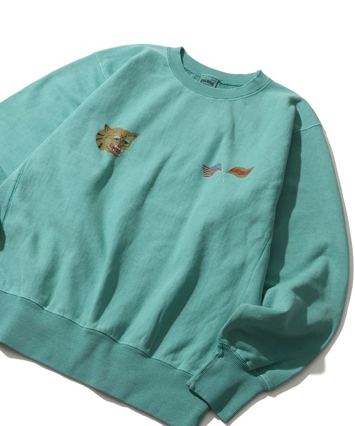 HOUSTON(ヒューストン)の「【HOUSTON/ヒューストン】 PIGMENT R/W SWEAT SHIRT (VIETNAM TIGER) / ピグメント リバース スウェット(スウェット・メンズ・ミント/サーモンピンク/ブルー/ブラック・M/L/XL)」の13枚目の写真