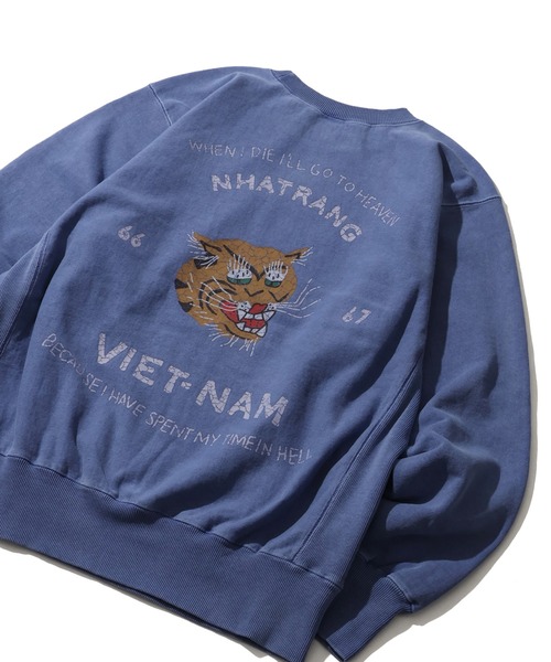 HOUSTON(ヒューストン)の「【HOUSTON/ヒューストン】 PIGMENT R/W SWEAT SHIRT (VIETNAM TIGER) / ピグメント リバース スウェット(スウェット・メンズ・ミント/サーモンピンク/ブルー/ブラック・M/L/XL)」の16枚目の写真