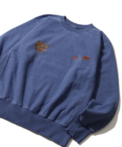 HOUSTON(ヒューストン)の「【HOUSTON/ヒューストン】 PIGMENT R/W SWEAT SHIRT (VIETNAM TIGER) / ピグメント リバース スウェット(スウェット・メンズ・ミント/サーモンピンク/ブルー/ブラック・M/L/XL)」の15枚目の写真