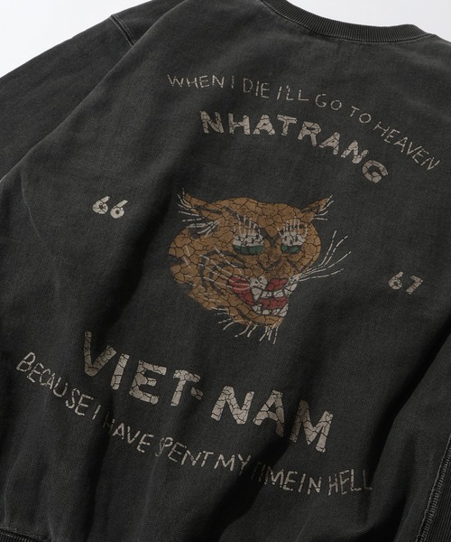 HOUSTON(ヒューストン)の「【HOUSTON/ヒューストン】 PIGMENT R/W SWEAT SHIRT (VIETNAM TIGER) / ピグメント リバース スウェット(スウェット・メンズ・ミント/サーモンピンク/ブルー/ブラック・M/L/XL)」の18枚目の写真