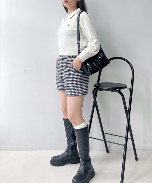 AS KNOW AS plus（アズノゥアズプラス）の「♪選べるアソートデザイン ワンポイントロゴ刺繍 Wジップケーブルカーディガン（カーディガン/ボレロ・レディース・ネイビー/アイボリー/シルバー/ボルドー/シルバー系/アイボリー系・FREE）」の18枚目の写真