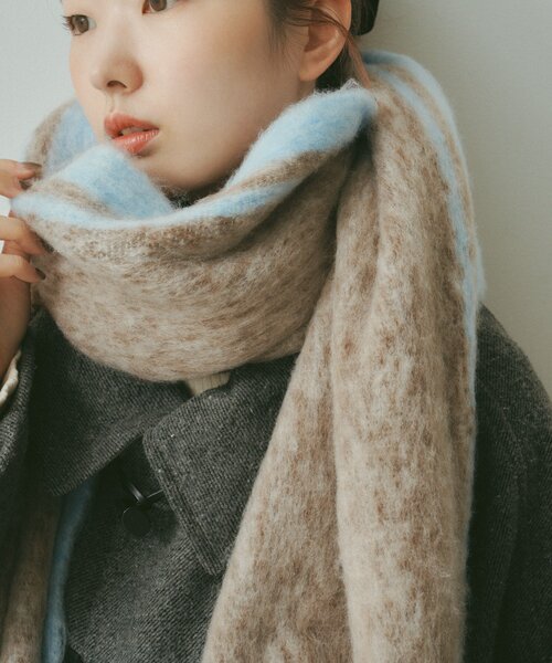 Kastane（カスタネ）の「サイドラインマフラー（マフラー・レディース・ライトグレー/ブラウン・FREE）」の14枚目の写真