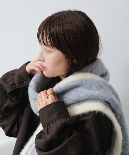 Kastane（カスタネ）の「サイドラインマフラー（マフラー・レディース・ライトグレー/ブラウン・FREE）」の19枚目の写真