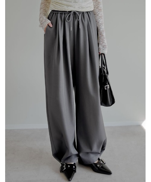 新品タグ付き⭐️2025FW⭐️セットアップ　パンツ⭐️ アイスグレー　M 完売品 2025AW COLLECTION][低身長/高身長サイズ有]ストレッチミックスツイル