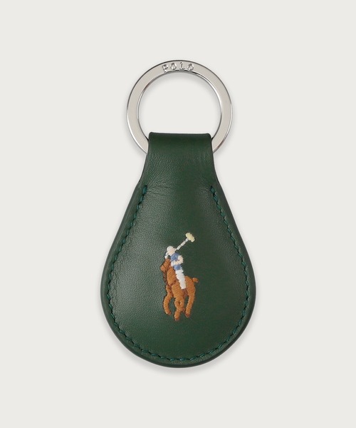 POLO RALPH LAUREN（ポロ ラルフ ローレン）の「スムースレザー キーホルダー（キーケース/キーアクセサリー・メンズ・ブラック/グリーン/ダークブラウン/ブルー/ライトブラウン・FREE）」の4枚目の写真