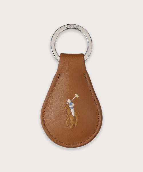 POLO RALPH LAUREN（ポロ ラルフ ローレン）の「スムースレザー キーホルダー（キーケース/キーアクセサリー・メンズ・ブラック/グリーン/ダークブラウン/ブルー/ライトブラウン・FREE）」の3枚目の写真