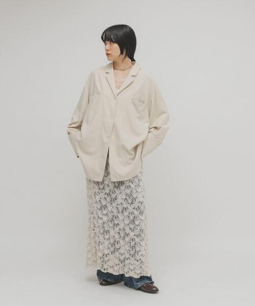 KBF（ケイビーエフ）の「クロシェニットスカート（スカート・レディース・チャコールグレー/アイボリー・ONE）」の18枚目の写真