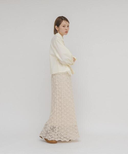 KBF（ケイビーエフ）の「クロシェニットスカート（スカート・レディース・チャコールグレー/アイボリー・ONE）」の15枚目の写真