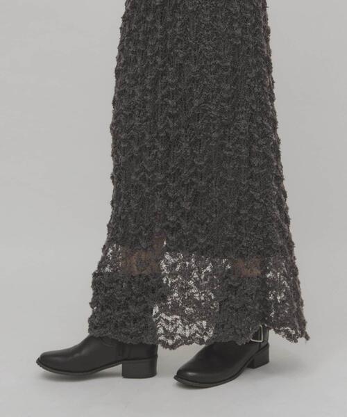 KBF（ケイビーエフ）の「クロシェニットスカート（スカート・レディース・チャコールグレー/アイボリー・ONE）」の11枚目の写真