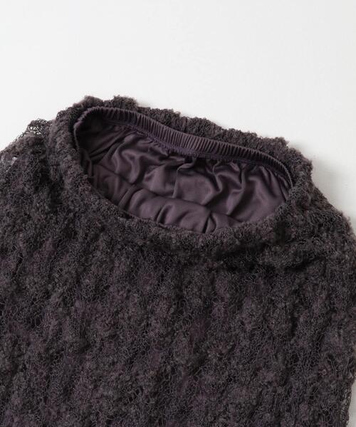 KBF（ケイビーエフ）の「クロシェニットスカート（スカート・レディース・チャコールグレー/アイボリー・ONE）」の4枚目の写真