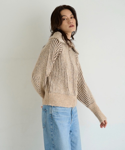 meilmada(メイルマダ)の「ZIPリブニットカーディガン(カーディガン/ボレロ・レディース・グレー/ベージュ・FREE)」の16枚目の写真