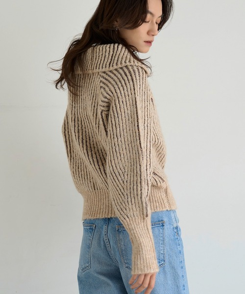 meilmada(メイルマダ)の「ZIPリブニットカーディガン(カーディガン/ボレロ・レディース・グレー/ベージュ・FREE)」の15枚目の写真