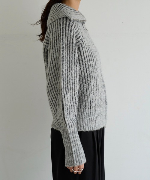 meilmada(メイルマダ)の「ZIPリブニットカーディガン(カーディガン/ボレロ・レディース・グレー/ベージュ・FREE)」の20枚目の写真