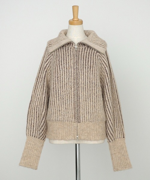 meilmada(メイルマダ)の「ZIPリブニットカーディガン(カーディガン/ボレロ・レディース・グレー/ベージュ・FREE)」の22枚目の写真