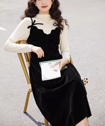 Doula Doula(ドゥーラドゥーラ)のボトルネックカットソー&キャミワンピース 2点セット(セットアップ)