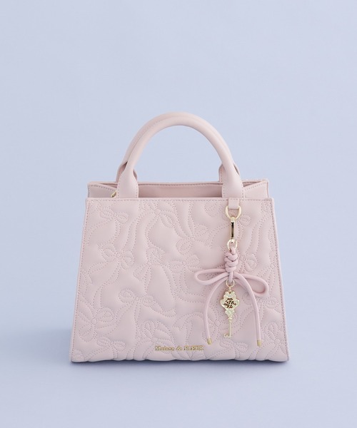 チャーム付きリボンキルティングトートバッグ（トートバッグ）｜Maison