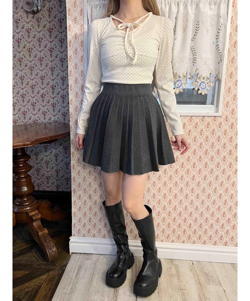 PHILLY(フィリー)の「ニットプリーツスカート(スカート・レディース・ブラック/グレー・FREE)」の10枚目の写真