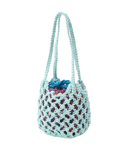 MILKFED.(ミルクフェド)の「KNITTED GINGHAM BAG(ショルダーバッグ・レディース・ライトブルー/ブラック/オレンジ・ONE SIZE)」の14枚目の写真