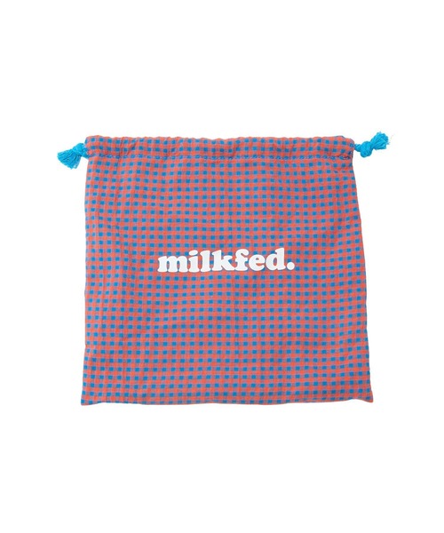MILKFED.(ミルクフェド)の「KNITTED GINGHAM BAG(ショルダーバッグ・レディース・ライトブルー/ブラック/オレンジ・ONE SIZE)」の15枚目の写真