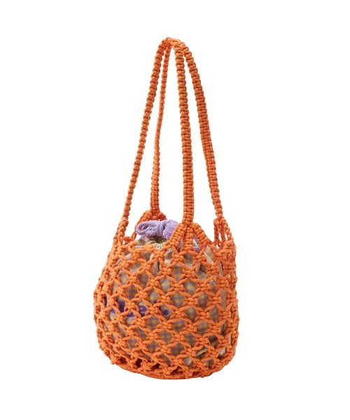 MILKFED.(ミルクフェド)の「KNITTED GINGHAM BAG(ショルダーバッグ・レディース・ライトブルー/ブラック/オレンジ・ONE SIZE)」の16枚目の写真