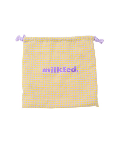 MILKFED.(ミルクフェド)の「KNITTED GINGHAM BAG(ショルダーバッグ・レディース・ライトブルー/ブラック/オレンジ・ONE SIZE)」の17枚目の写真