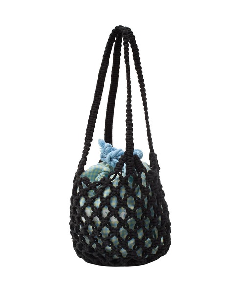 MILKFED.(ミルクフェド)の「KNITTED GINGHAM BAG(ショルダーバッグ・レディース・ライトブルー/ブラック/オレンジ・ONE SIZE)」の18枚目の写真