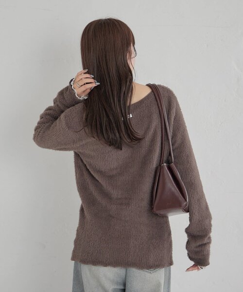 mystic（ミスティック）の「【ふわふわ素材】シャギーリブカーディガン（Tシャツ/カットソー・レディース・ブラック/オフホワイト/チャコールグレー・FREE）」の14枚目の写真