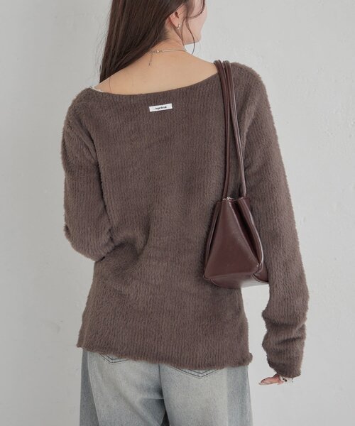 mystic（ミスティック）の「【ふわふわ素材】シャギーリブカーディガン（Tシャツ/カットソー・レディース・ブラック/オフホワイト/チャコールグレー・FREE）」の16枚目の写真