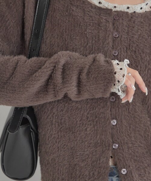 mystic（ミスティック）の「【ふわふわ素材】シャギーリブカーディガン（Tシャツ/カットソー・レディース・ブラック/オフホワイト/チャコールグレー・FREE）」の20枚目の写真