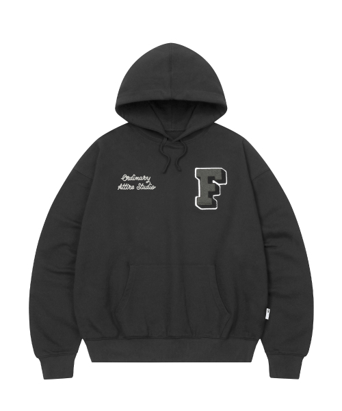 セール】F ブクルロゴフードパーカー-ブラック（パーカー）｜F
