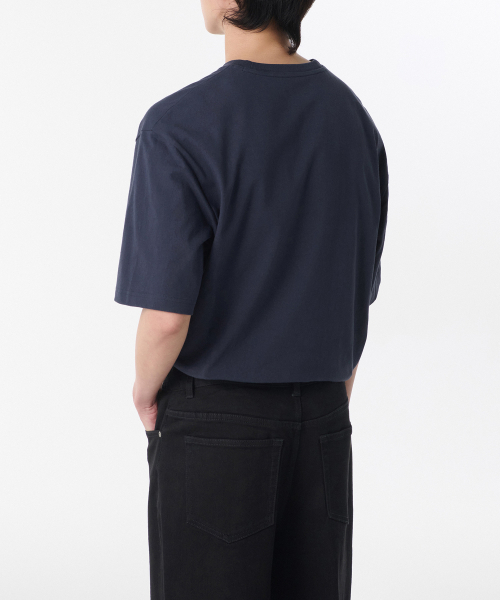 MUSINSA STANDARD（ムシンサスタンダード）の「リラックスドOEクルーネックTシャツ[ネイビー]（Tシャツ/カットソー・メンズ・その他・XX-LARGE/XXX-LARGE/SMALL/MEDIUM/LARGE/X-LARGE）」の2枚目の写真