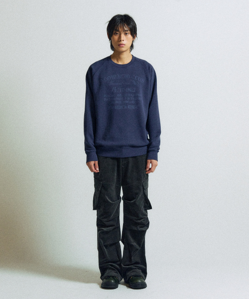 SLOWACID（スローアシッド）の「VTG アーチロゴ ラグランスウェットシャツ [ダークネイビー]（スウェット・レディース・ダークネイビー・SMALL/MEDIUM/LARGE）」の2枚目の写真