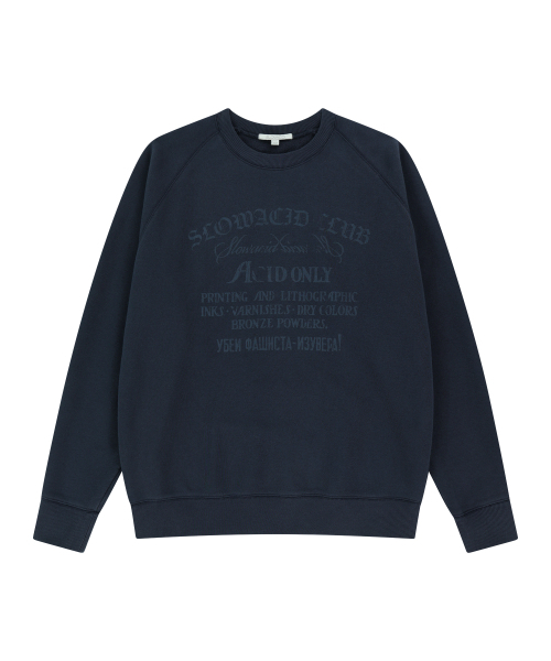 SLOWACID（スローアシッド）の「VTG アーチロゴ ラグランスウェットシャツ [ダークネイビー]（スウェット・レディース・ダークネイビー・SMALL/MEDIUM/LARGE）」の3枚目の写真