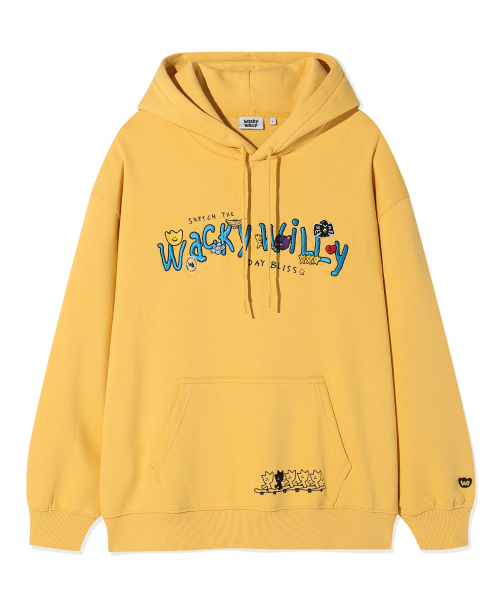 Wacky WiLLy(ワッキーウィリー)の「刺繍ロゴフードイエロー(パーカー・レディース・その他・SMALL/MEDIUM/LARGE/X-LARGE)」の2枚目の写真