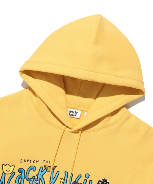 Wacky WiLLy(ワッキーウィリー)の「刺繍ロゴフードイエロー(パーカー・レディース・その他・SMALL/MEDIUM/LARGE/X-LARGE)」の4枚目の写真